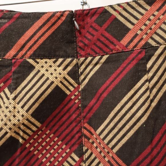 Ann Taylor Corduroy Pencil Skirt Front Pleat Hidden Zipper Multicolor Pattern - Picture 10 of 14